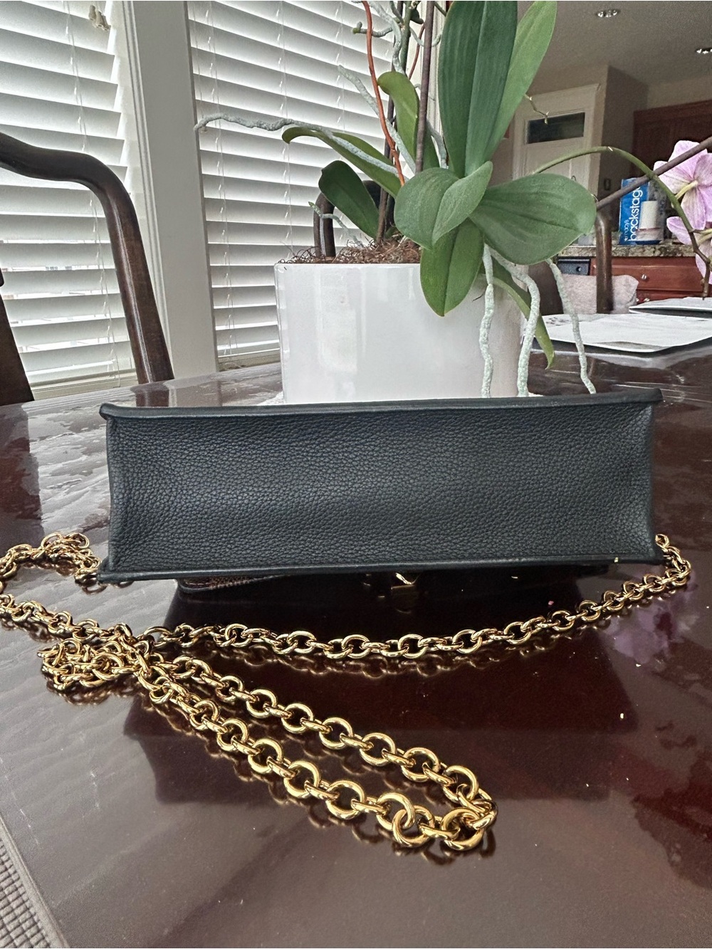 Louis Vuitton Damier Ebene Chain Wallet in Brown and Black - Picture 6 of 10